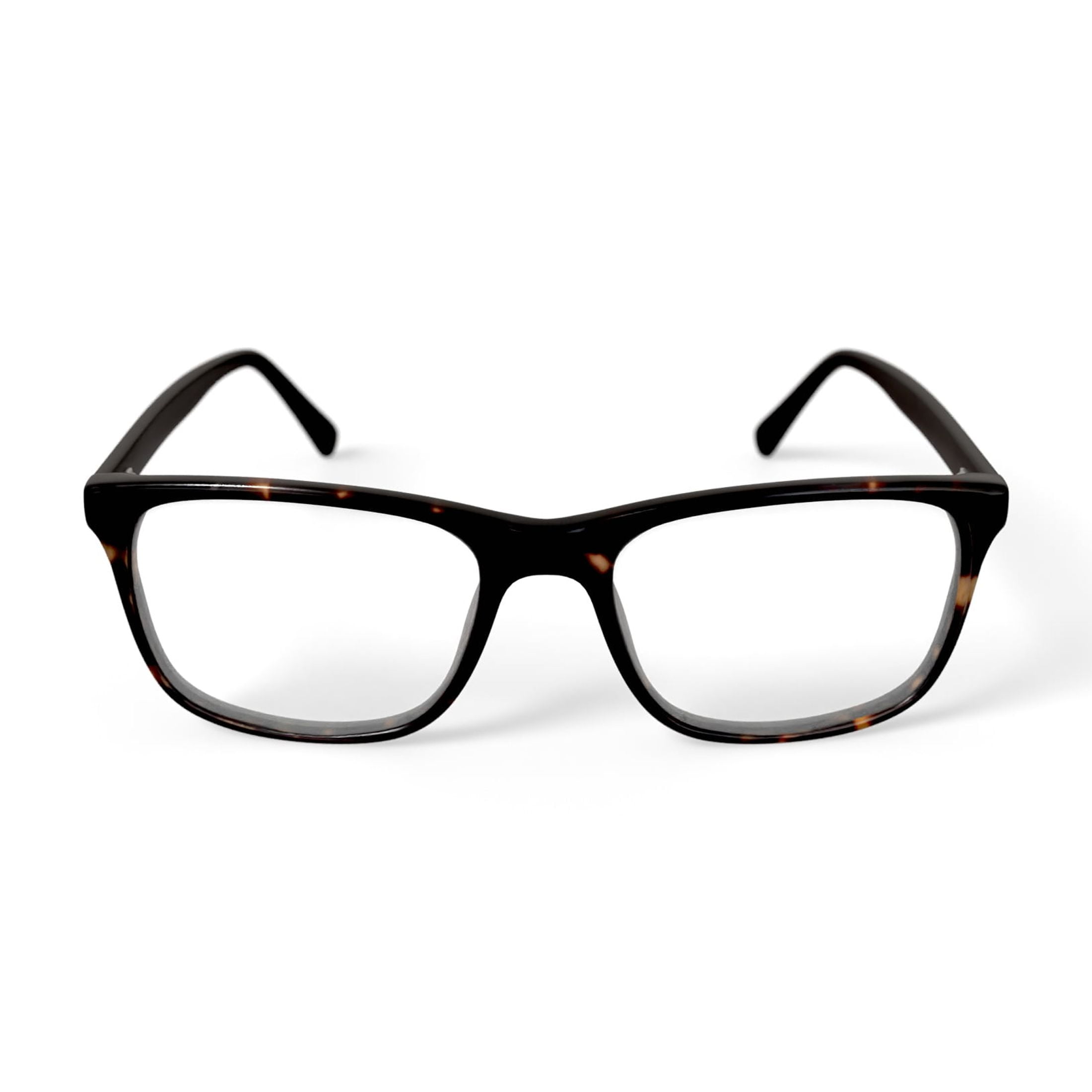 Walmart Men's 0413-08 Square Prescription Eyeglasses with Case, Brown Tortoise