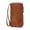 Brown, variant on Women's Long Wallet Double Zipper Phone Clutch RFID Blocking Plain Leather Wristlet Wallet Large Capacity Multi-Card Slot Credit Card Holder