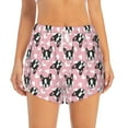 thumbnail image 2 of Balery French Bulldog Pantalones cortos deportivos para mujer con forro y dos bolsillos, elásticos, para entrenamiento, gimnasio, yoga-Large, 2 of 7