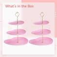 thumbnail image 5 of 2 Pcs of 3-Tier Heart-Shaped Dessert Stand, Apricot Tiered Tray with Gold Accents, Zinc Alloy Support, Great for Pastries, Fruits, and Snacks, Suitable for Valentine's Day, Weddings, and Parties, 5 of 5