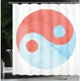 thumbnail image 4 of Ambesonne Ying Yang Shower Curtain, Watercolor, 69"Wx84"L, Red Blue White, 4 of 5