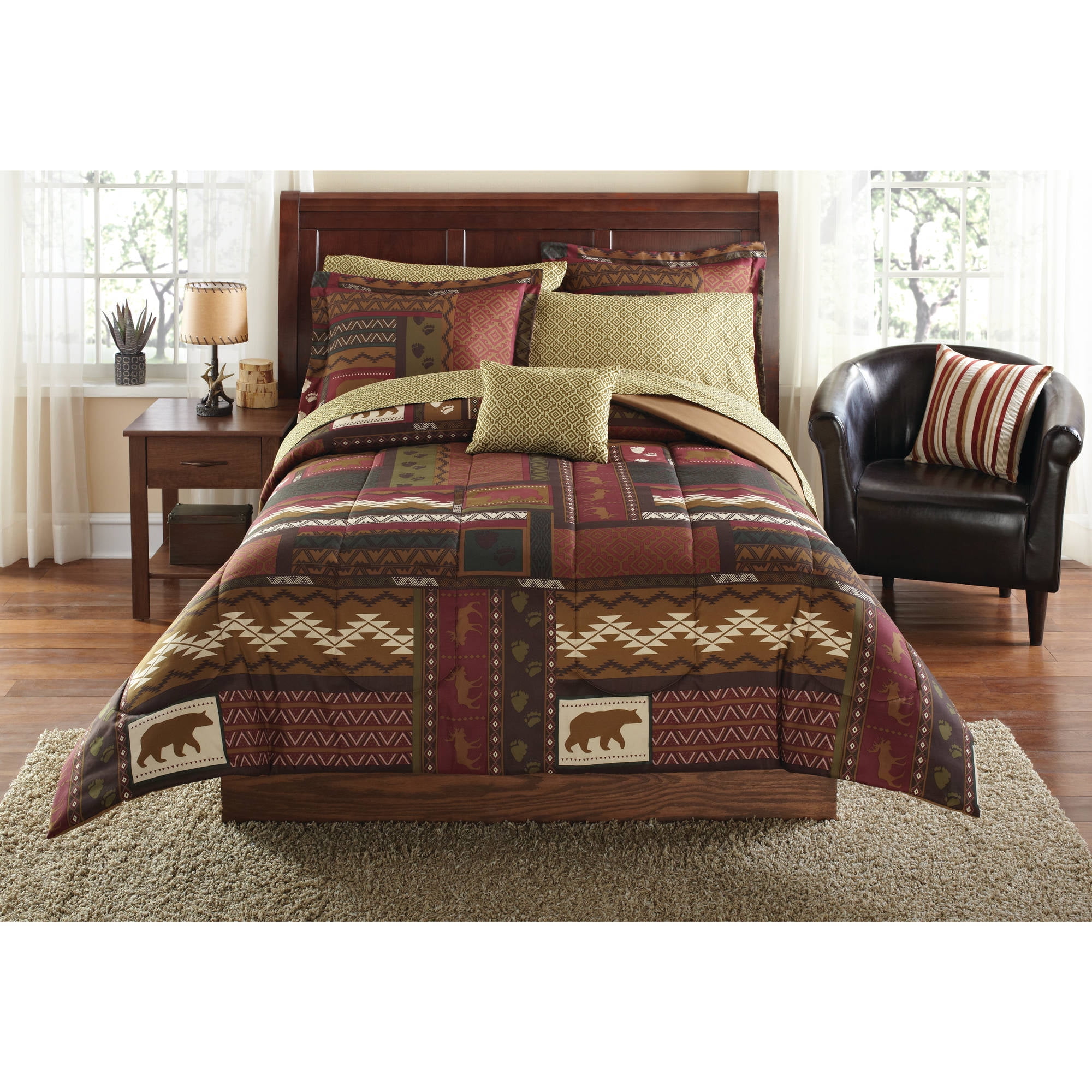 Mainstays Cabin Bed In A Bag Coordinating Bedding Walmart Com