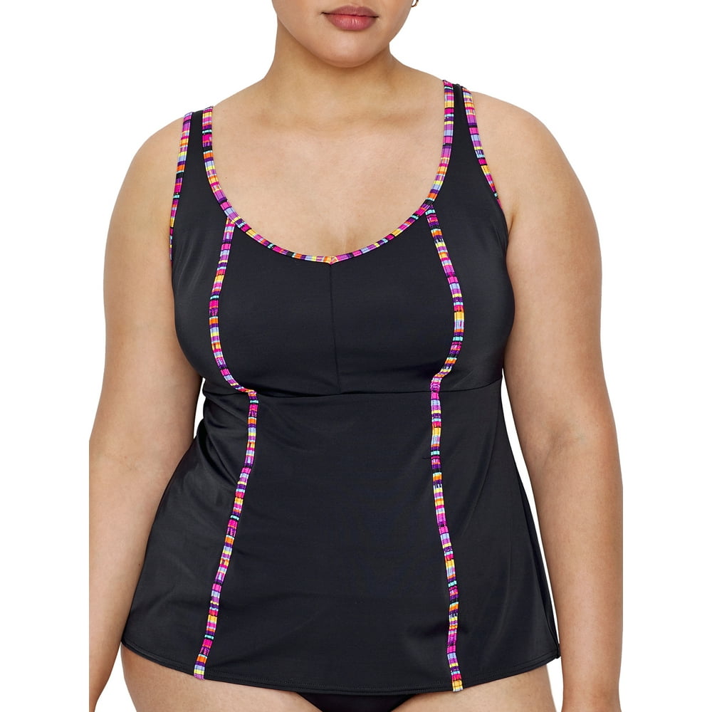 Elomi Elomi Womens Plus Size Nomad WireFree Tankini Top StyleES7181