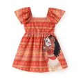 thumbnail image 1 of Vestido naranja sin hombros para niña pequeña Disney Moana 3-4T, 1 of 7