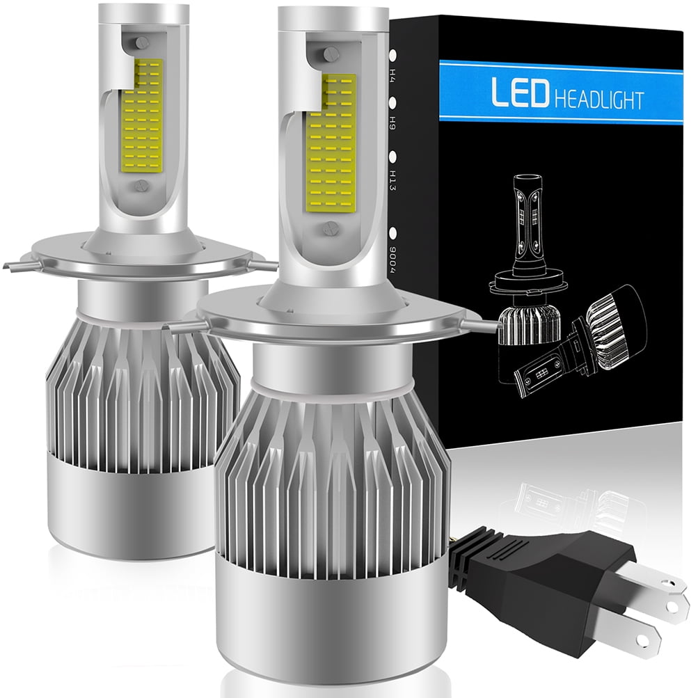 Super White LED Headlight Bulb High-Low Beam C601 Kit For Snowmobile 2PC H4 9003 