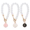 thumbnail image 1 of Uxcell 3 piezas de accesorios de encanto de letras cadena de perlas para taza de tumbler blanco/negro/rosa (letra C), 1 of 6