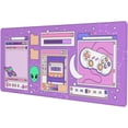 thumbnail image 1 of Purple Game Alien 80s 90s Gaming Mouse Pad XL, Large Extended Mousepad Desk Pad, Long Nonslip Rubber Mice Mats Stitched Edges Playmat for Office Home Gamer, 31.5x11.8 Inch, 1 of 6