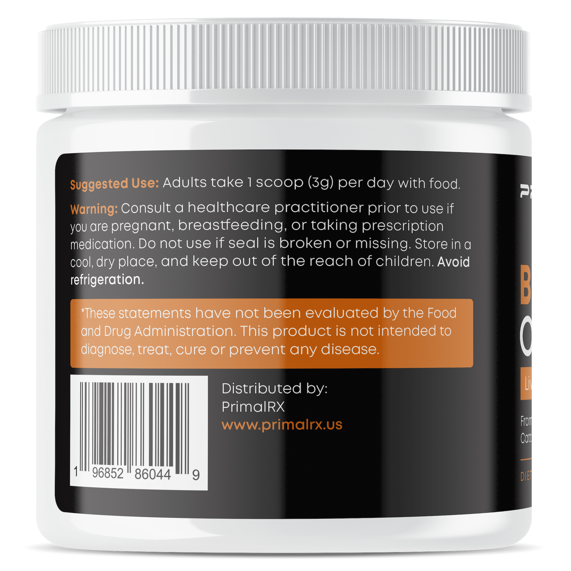 Grass Fed Beef Organ Powder with Liver, Heart & Kidney, Freeze-Dried Whole Food Organ Supplement, 90g