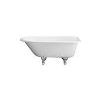 Roll Top Tub - 40 Gallon Cast Iron Bathtub - White Enamel Finish - Freestanding Clawfoot Tub
