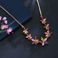 thumbnail image 5 of Fancy Multicolor Rose Gold Plated Flower Earrings Pendent Necklace Jewelry Set, 5 of 6