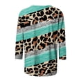 thumbnail image 4 of CEHVOM T-shirt Mode Femme Imprimé Léopard Ample Manches 3/4 Col Rond Haut Décontracté Liquidation, 4 of 5