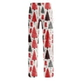 thumbnail image 6 of UDAUDU Christmas Pajamas Pants for Women Comfort Xmas Print Wide Leg Pants Drawstring Stretch Loose Fit Pajama Pants M, 6 of 6