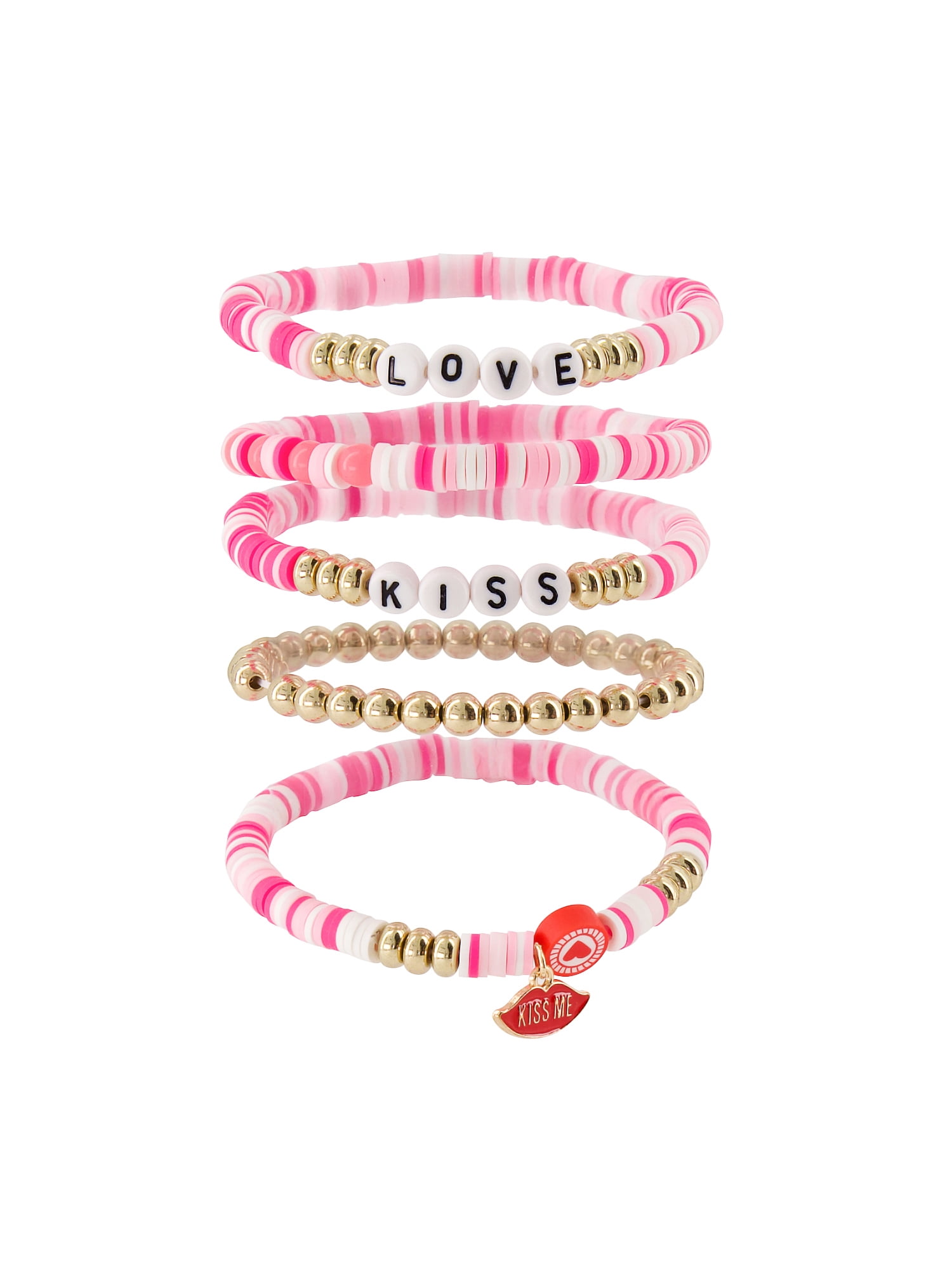 Claire's 5 Bead Bracelet Set - Love, 5 pcs