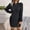 Black, variant on Azrian Women Casual Long Sleeve Solid Waist Round Neck Slimming Knitting Hip Wrap Dresses