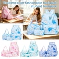thumbnail image 6 of Gradient Backpack Set 3 Piece Oxford Cloth School Bag Light Blue Bookbag with Pencil Case Handbag Large Capacity Durable Student Supplies for Middle High School Teens Boys Girls, 6 of 6