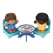 F-Price Fisher-Price Little People Card Game Figure Set - HHR45 Includes 2 Little People Figures, 2 Chairs and a Table with Card Game and Cupcake Graphics, Blue, Yellow, Red