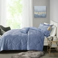 thumbnail image 2 of King/Cal King Blue Velvet Comforter Set with Diamond Quilting, Includes Comforter, 2 Shams & Decorative Pillow, Hypoallergenic, 2 of 15