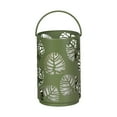 thumbnail image 1 of Hometrends Leaf Stamped Metal Lantern - Green, 1 of 8