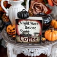 thumbnail image 2 of Letrero de madera Xinyu con diseño de brujas para café Halloween decoración rústica para el hogar oficina mesa de bar, 2 of 7