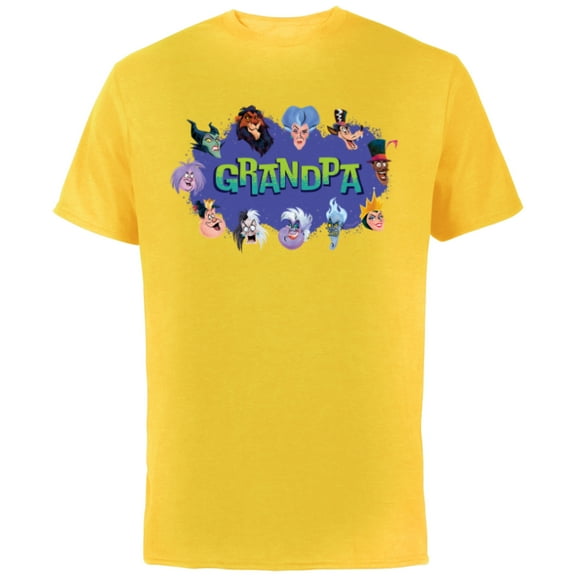Disney Villain Squad Family Trip Vacation Reunion Grandpa - Short Sleeve Cotton T-Shirt for Adults - Customized-Yellow