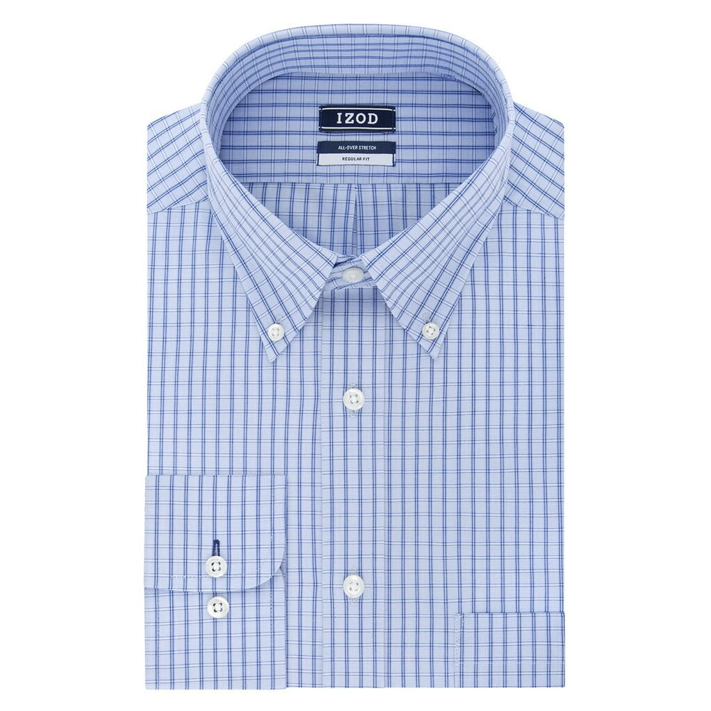 IZOD Men's IZOD RegularFit WrinkleFree Stretch ButtonDown Collar