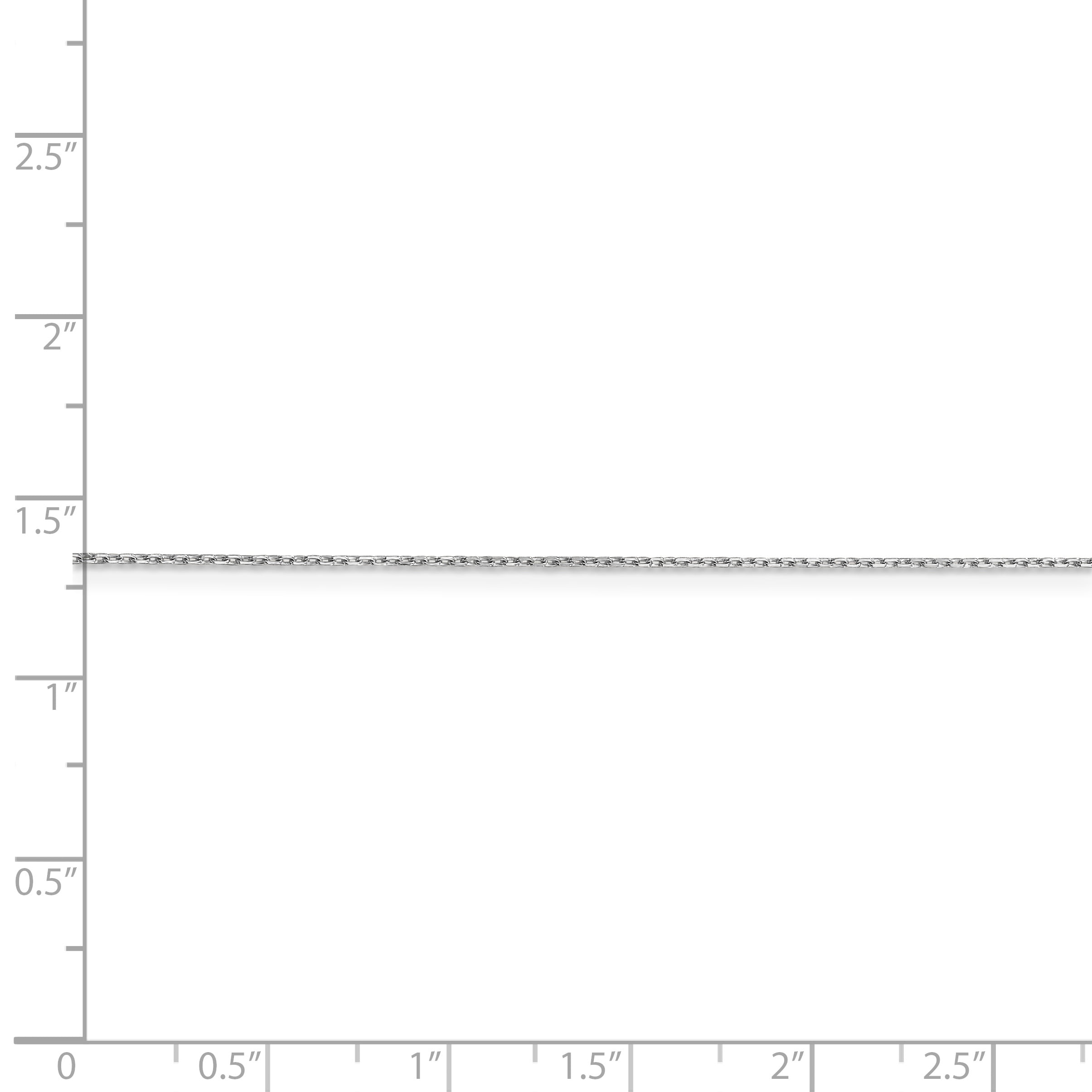 Primal Gold 10 Karat White Gold 0.8mm Diamond-cut Cable Chain Anklet