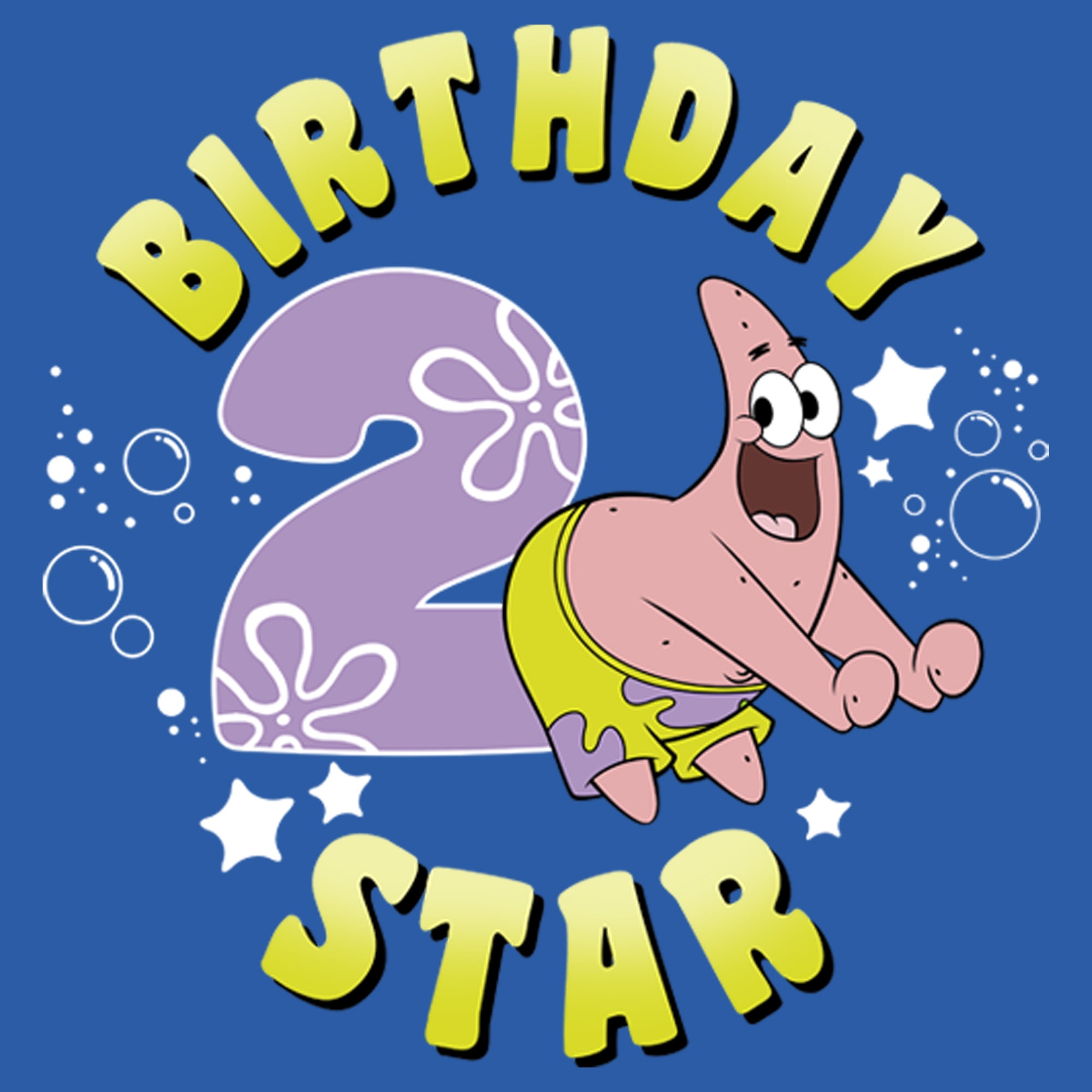 Toddler's SpongeBob SquarePants Birthday Patrick Star 2 Graphic Tee Royal  Blue 2T 
