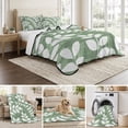 thumbnail image 6 of Quilts Queen Size, Green Leaves Soft Comforter Bedding Set for Bed, Farmhouse Botanical Branch Vintage Boho Leaf Lightweight Quilted Bedspread with Pillow Cover(2 Pieces) for All Season, 90x96 Inch, 6 of 9