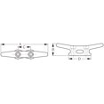 thumbnail image 2 of Sea Dog Boat Rope Cleat 040108-1 Open Base Socket Head Tie-Off; 8 Inch Length x 2-1/8 Inch Height; Galvanized Iron; Single, 2 of 2
