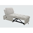 thumbnail image 3 of Handrail-free single sofa bed, made of soft teddy velvet fabric, suitable for small living rooms or study rooms, in white, 3 of 7