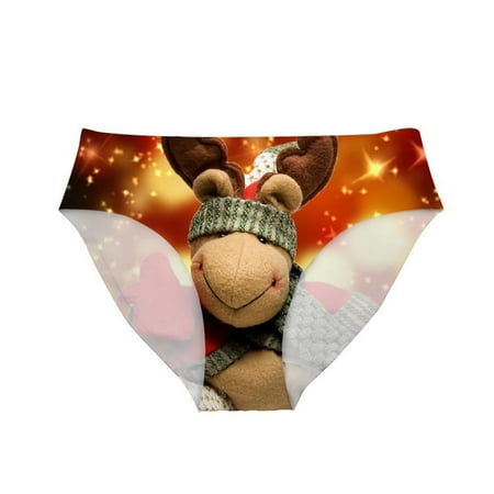 

Aueoeo No Show Underwear For Women Womens Underwear Seamless Women s Christmas Printed Underwear Briefs Lce Silk Casual Comfortable Underwear Women s Underwear Clearance