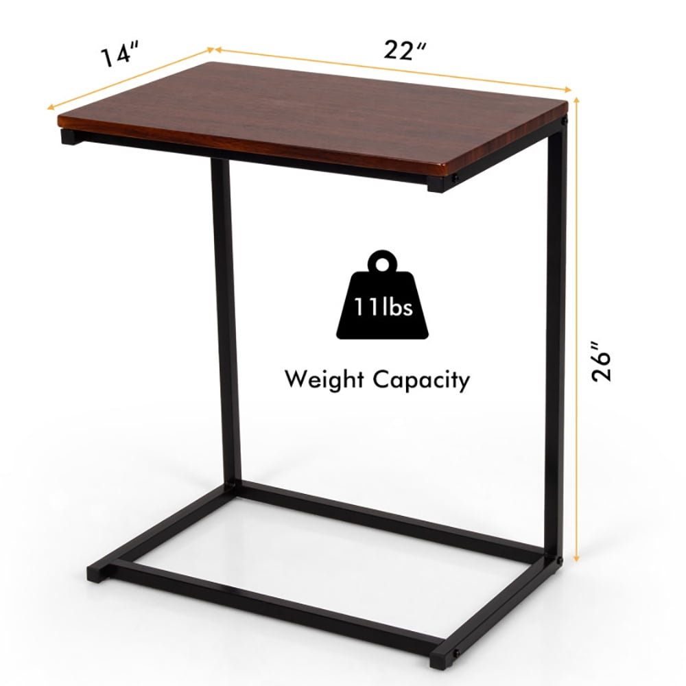 Finihen End Stand Desk, End Table, 26 Inch Beside Sofa Laptop Holder, Sofa Side Table, Bed Side Table, for Living Room, Bedroom, Dark Brown Finihen End Stand Desk, End Table, 26 Inch Beside Sofa Laptop Holder, Sofa Side Table, Bed Side Table, for Living Room, Bedroom, Dark Brown