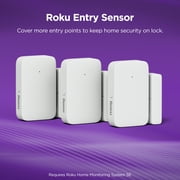 Roku Smart Home Entry Sensor 3-Pack Wireless Battery-Powered Add-on for Home Monitoring System with Entry & Exit Detection and Instant Notifications