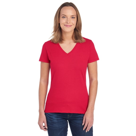 Fruit Lds VNeck T True Red