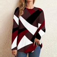 thumbnail image 4 of Boho Tops For Women, Beach Shirts For Women Womens Long Sleeve T Shirt Casual Long Sleeve Tops For Women Fall Geometric Graphic Crewneck Loose T Shirts Women S V-Neck Shirts White (Brown,Medium), 4 of 5