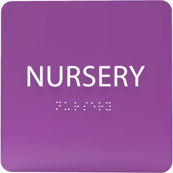 ADA CENTRAL SIGNS - 6" X6" Baby Nursery Sign - ADA Compliant Tactile Graphics Grade 2 Braille Text Acrylic Wall Sign| Mothers Room Child Care Baby Changing Area Signs for Hospital, Clinic, & Apartment