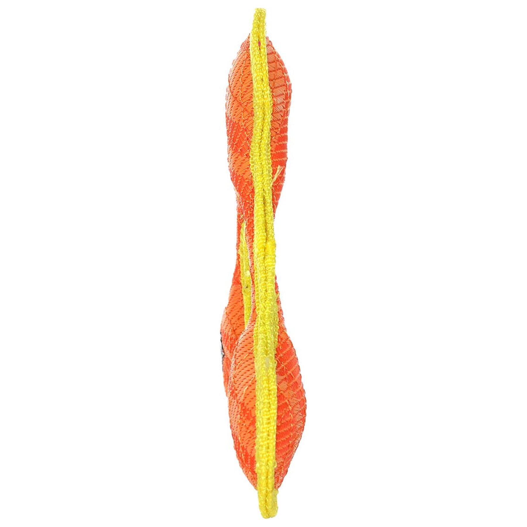 DuraForce Jr TriangleRing Tiger Orange, 2-Pack, Durable Woven Mesh Fiber Squeaky Dog Toy