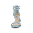 thumbnail image 6 of BLISSFUL STEP Women's Shoes Stiletto Heel Open Toe Ankle Strap Rhinestone Buckle Sandals Sky Blue 8, 6 of 7