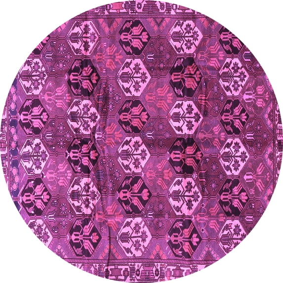 Ahgly Company Indoor Round Persian Purple Traditional Area Rugs, 6' Round