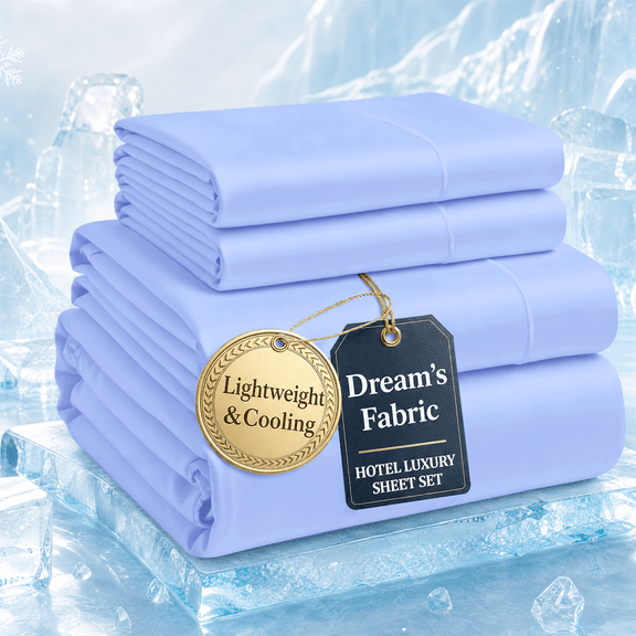 Bamboo Blend Twin Sheets set, Viscose Derived from Bamboo Bed Sheet Set, Luxuriously Soft & Cooling, Double Stitching,Cooling Sheets for Hot Sleepers, Soft Deep Pocket Sheet Set