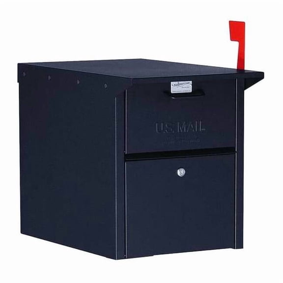 Mail Chest, Black, Powder Coated, 1 Doors, Pedestal, -