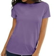 thumbnail image 6 of WTXUE Women'S T-Shirts Womens Short Sleeve Round Neck Shirts Summer Saving Top Basic Tee, Purple Medium, 6 of 9