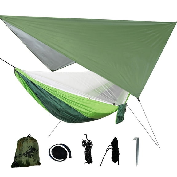 Kyusrd Lightweight Portable Camping Hammmock With Tent Nylon Rain Tarp With Mosquito 210T