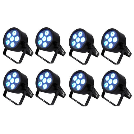 (8) Chauvet DJ SLIMPAR T6 USB Slim Tri-Color LED Wash Lights SLIMPART6USB