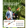 thumbnail image 3 of Extendable Cordless Electric Hedge Trimmer 20V 1200RMP with 20in Blade, 3 of 6