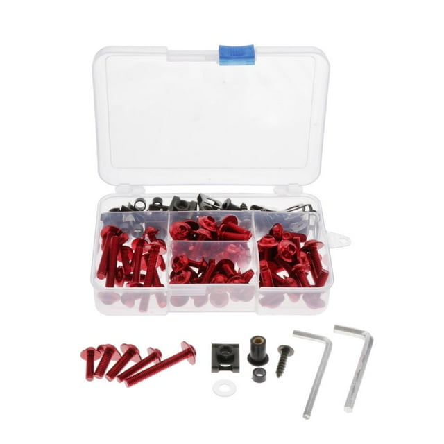 S SERENABLE 177x Kit de Boulons de Panneau de Carénage de Moto Rouge Clips de Fixation Vis pour