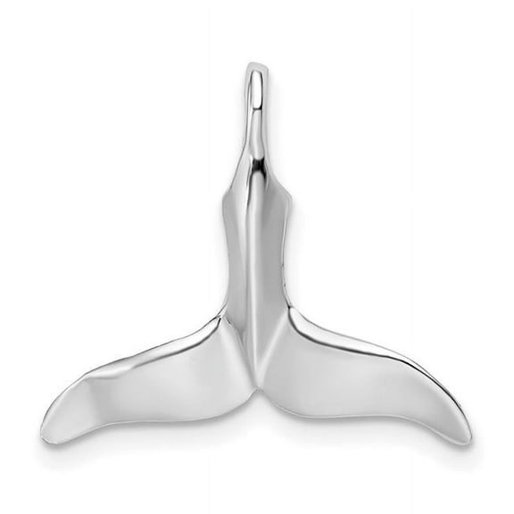 Finest Gold White Sterling Silver Polished Whale Tail Pendant