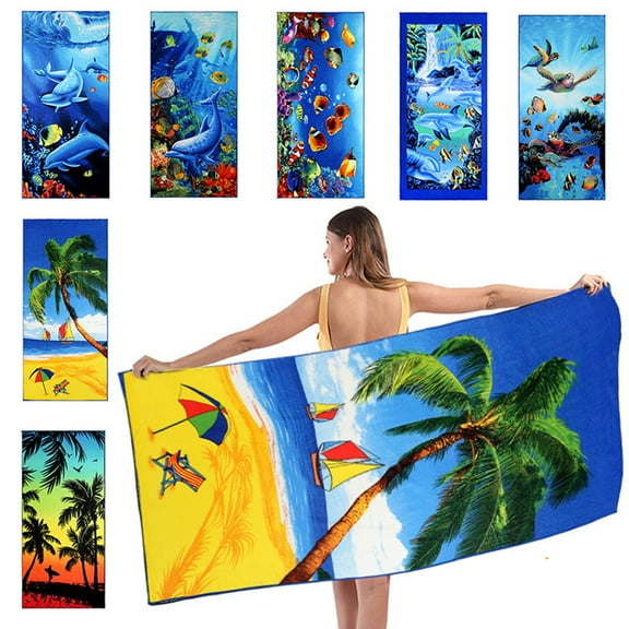 Yirtree Quick Dry Beach Towel-Sand Free Oversized Beach Towels-Sand Resistant Beach Towels-Absorbent Beach Towel -Beach Towels for Body 55.12" x 27.56"