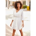 thumbnail image 3 of LASCANA Women's Eyelet Detail V-Neck Dress Eyelet Detail, 3 of 5