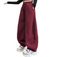 thumbnail image 2 of XIMIN Girls Wide Leg Baggy Sweatpants Dance Streetwears Loose Fit Athletic Pants Casual Elastic Waisted Lightweight Casual Fashion Active Trousers, 2 of 5